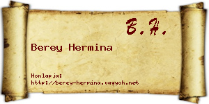 Berey Hermina névjegykártya
